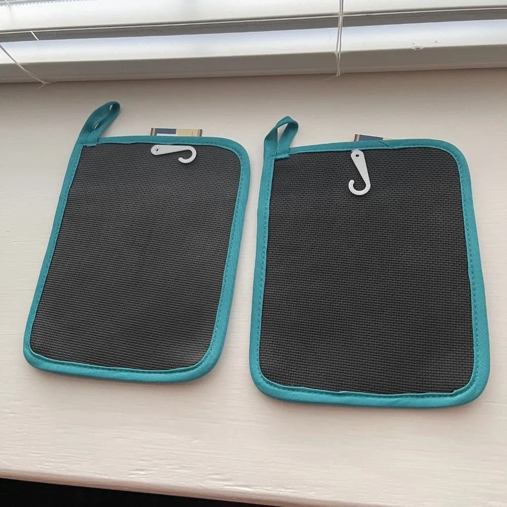 New Teal We Whisk You a Merry Christmas Custom Potholders Set of 2
